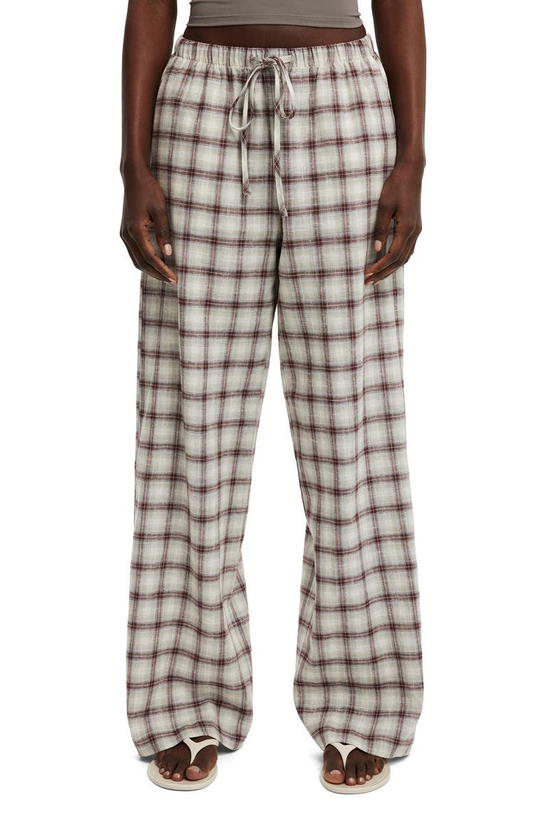 Women's Haven Wide Leg Pant, Main, color, Claire Check Dark Oak