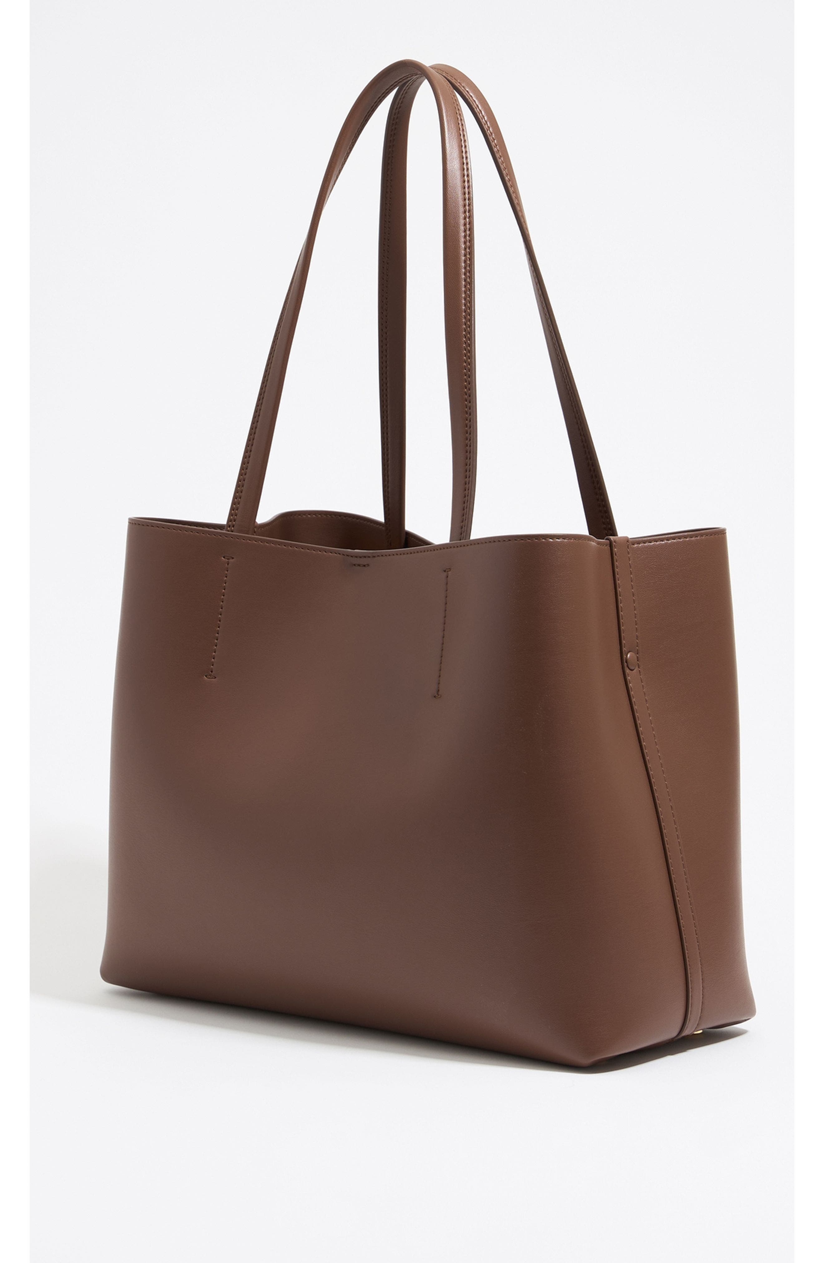 Bimba y Lola Large Leather Chihuahua Shopper Bag, Alternate, color, Moka