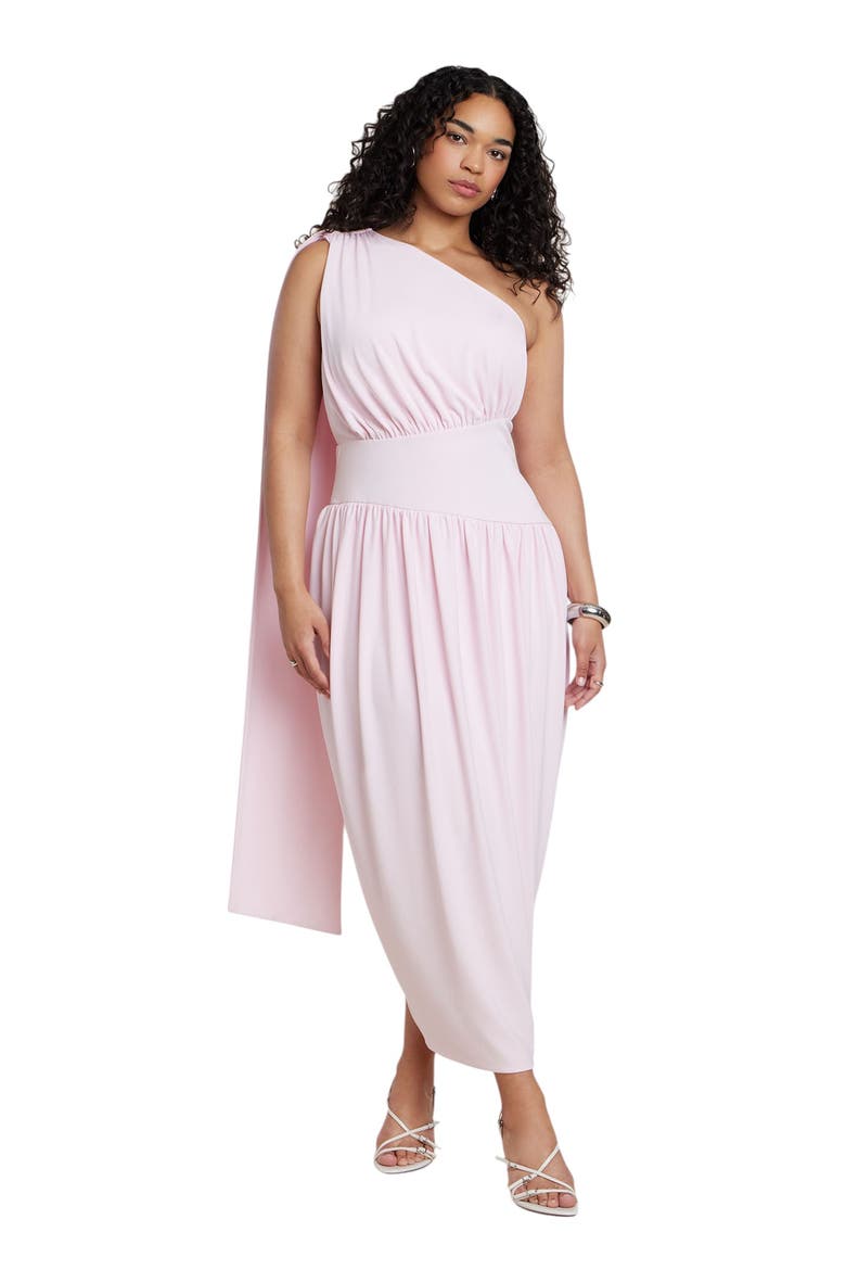 One Shoulder Draped Maxi Dress, Main, color, PINK LADY
