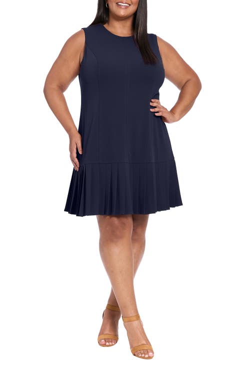 Hardware Trim Scuba Fit & Flare Dress