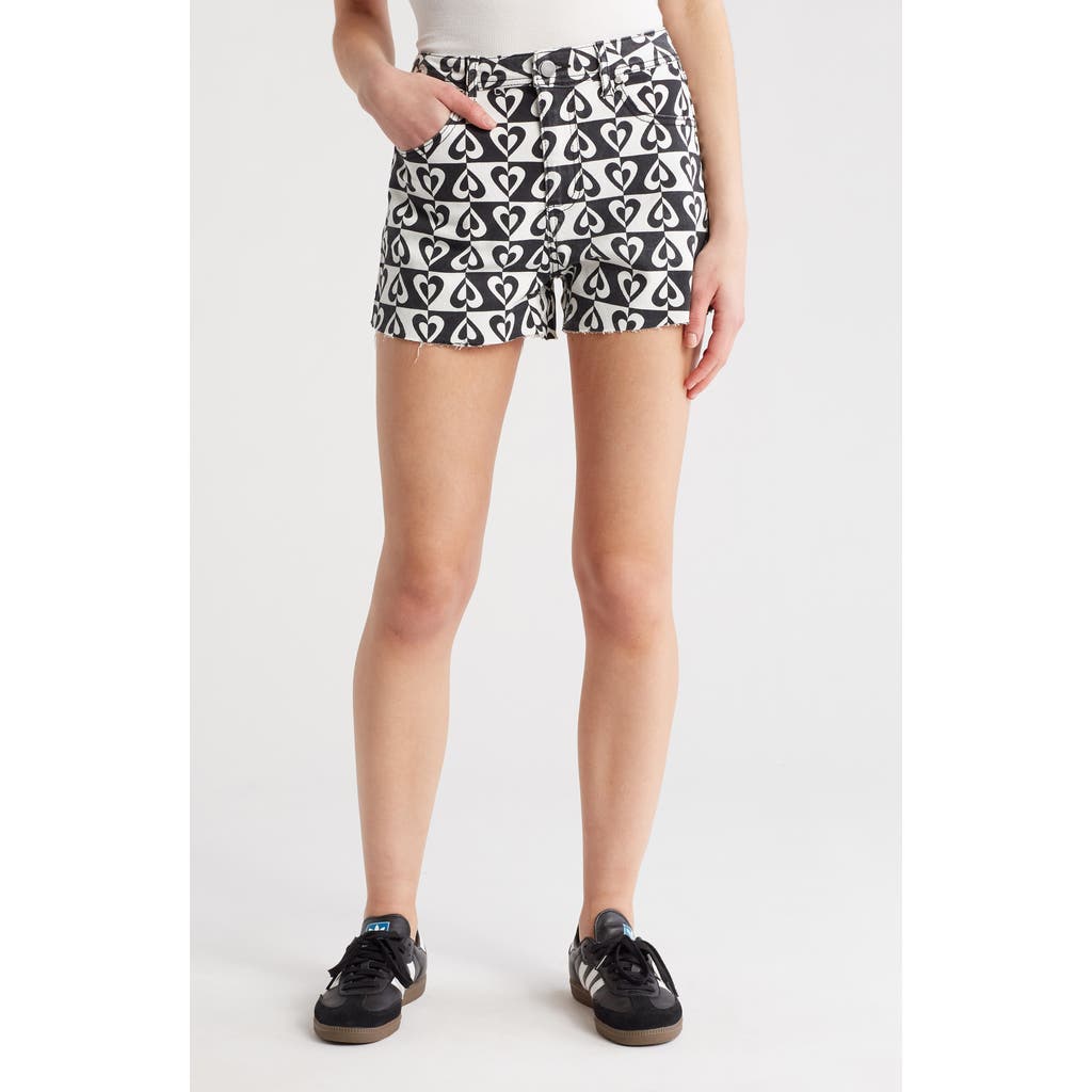 Tinseltown Print Relaxed Denim Shorts In Multi