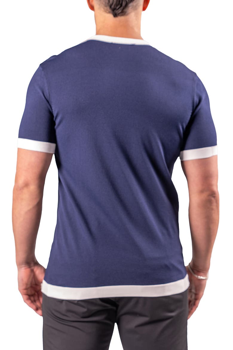 Short Sleeve Ringer Sweater, Alternate, color, BLUE