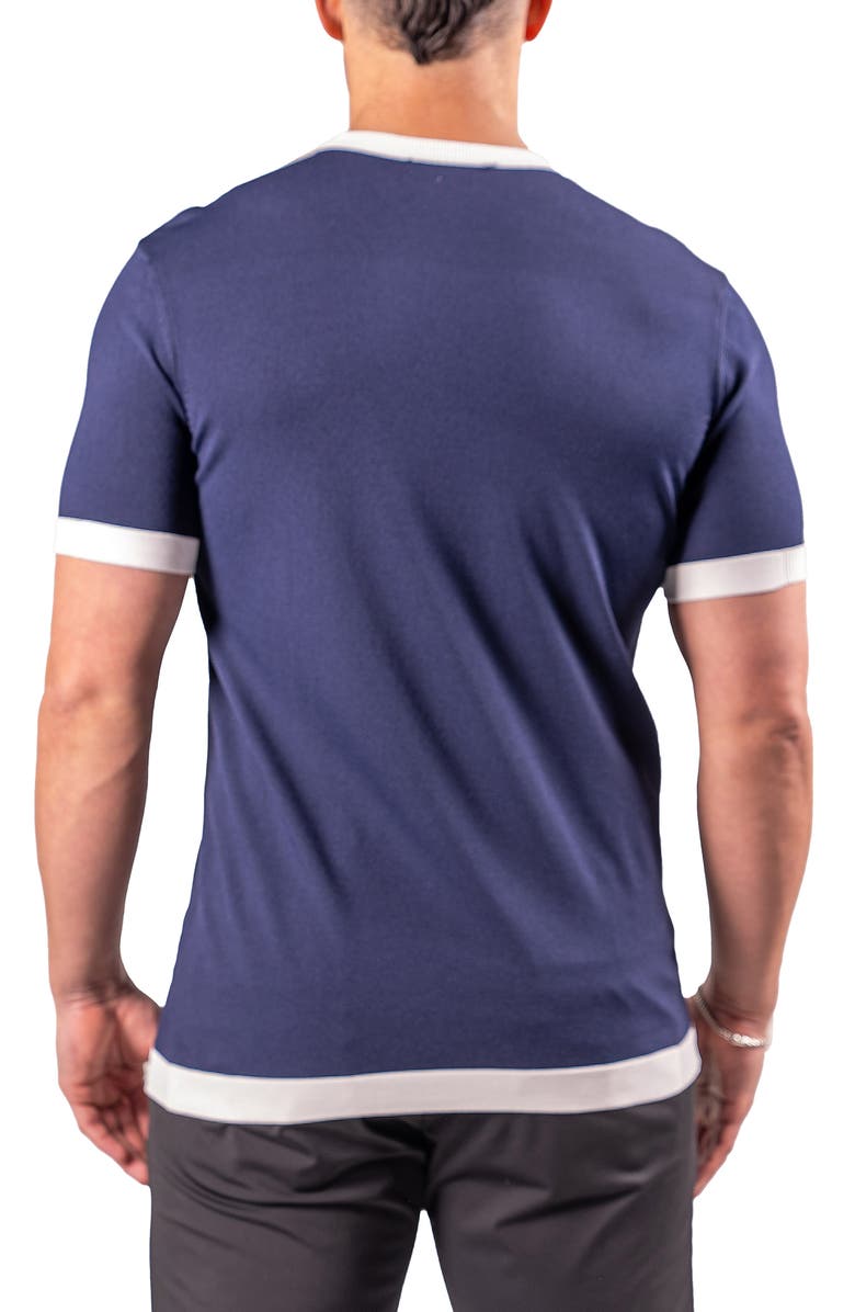 Maceoo Short Sleeve Ringer Sweater, Alternate, color, Blue
