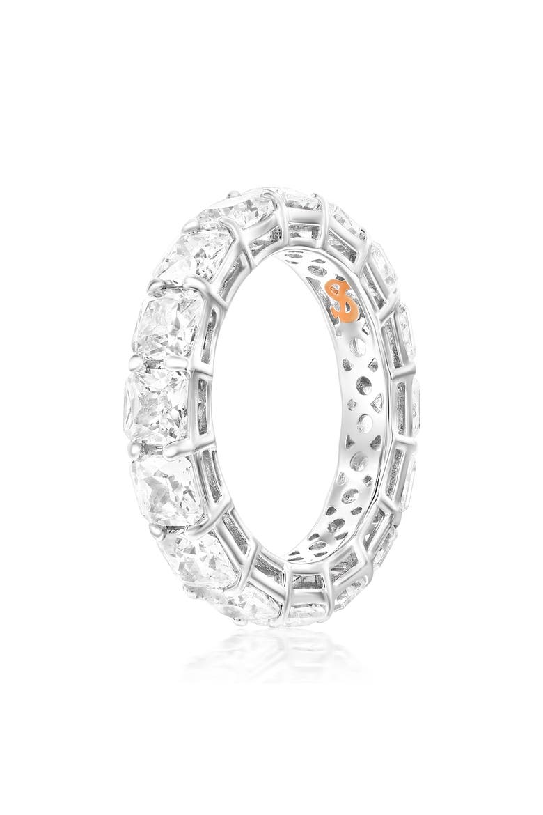 Cushion Cut Cubic Zirconia Eternity Band Ring, Alternate, color, WHITE
