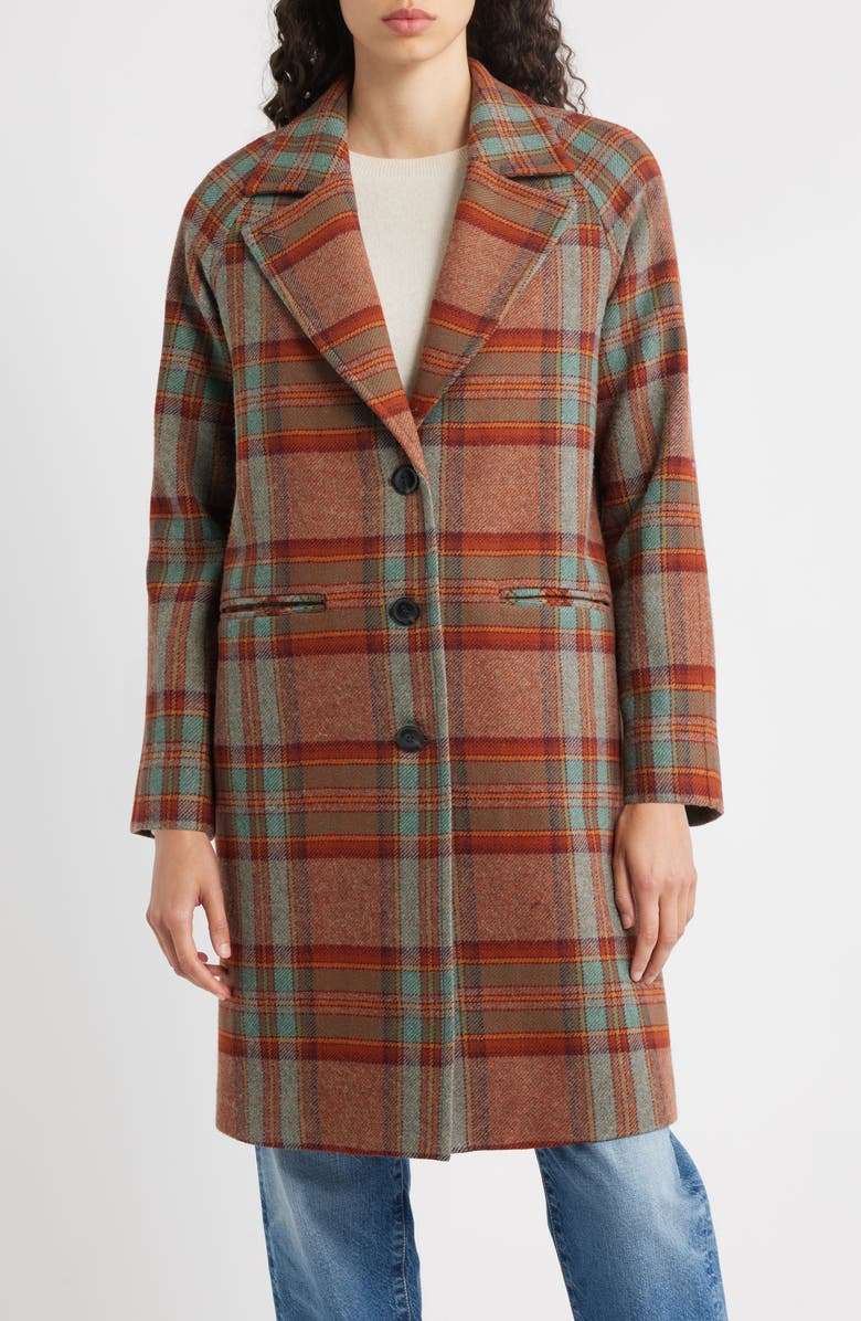 Pendleton Oregon Plaid Wool Overcoat, Main, color, 