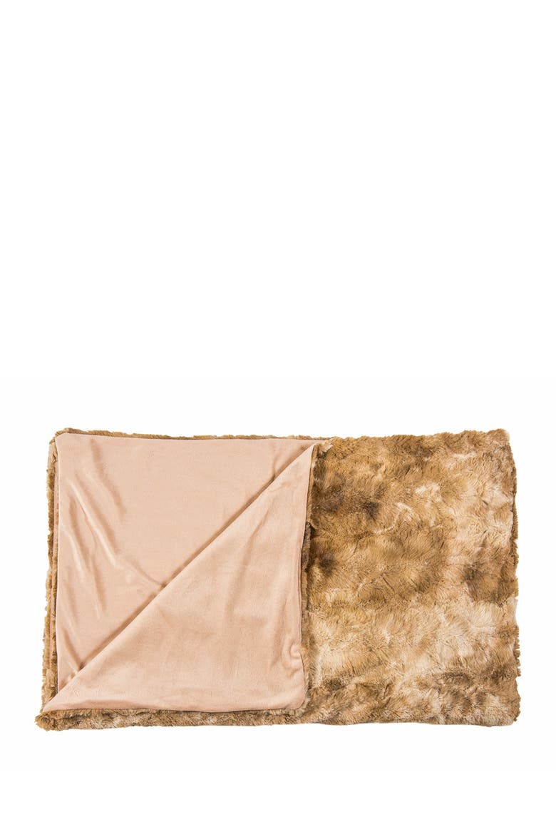 Naples Taupe Faux Fur Throw Blanket, Alternate, color, TAUPE