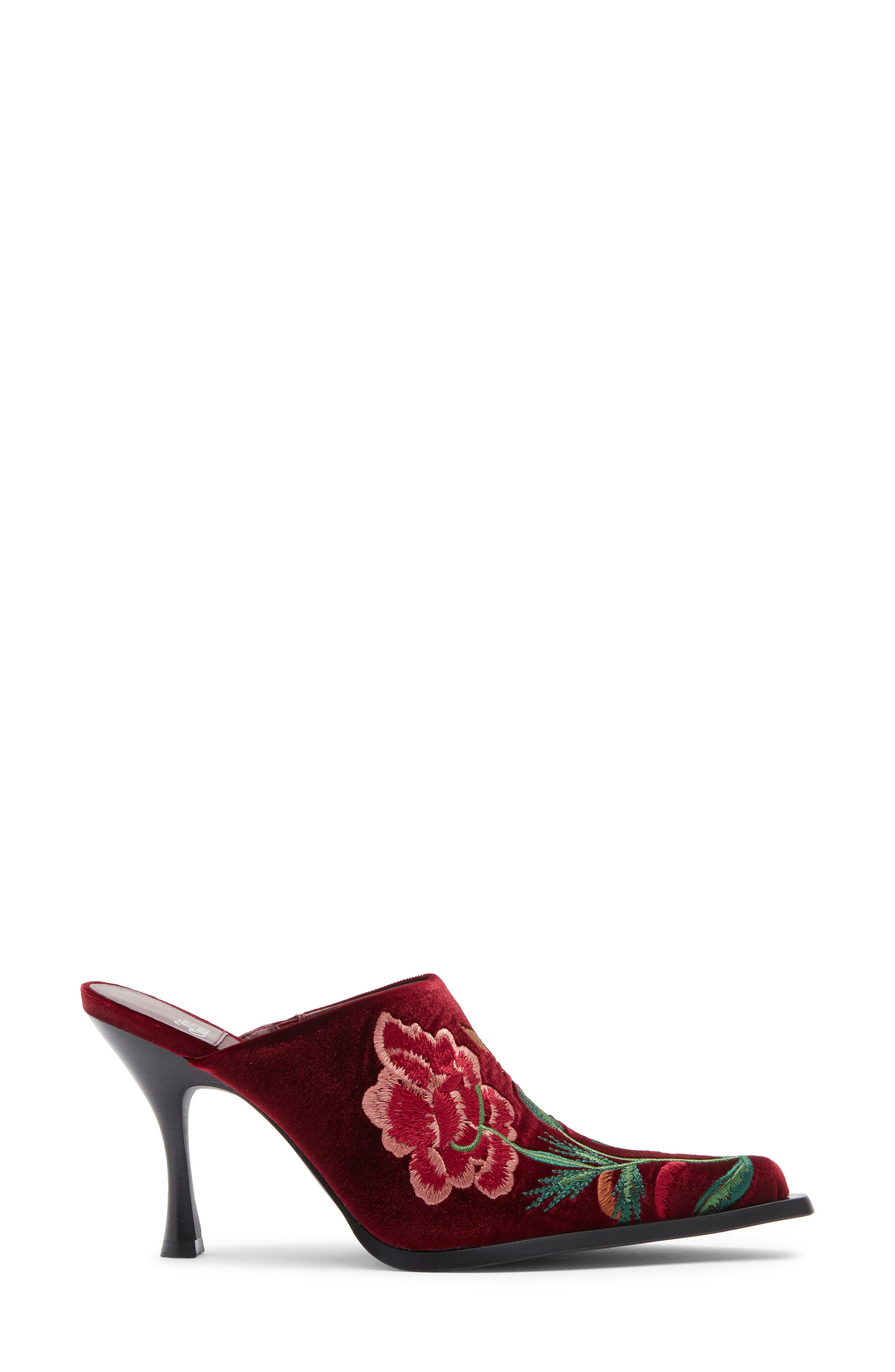 Jeffrey Campbell Savannah Embroidered Mule, Alternate, color, Wine Velvet Floral Multi