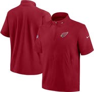 Nike Men's Nike  Cardinal Arizona Cardinals Sideline Coach Short Sleeve Hoodie Quarter-Zip Jacket