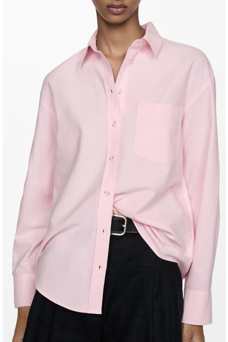 Cotton Button-Up Shirt, Main, color, PALE PINK