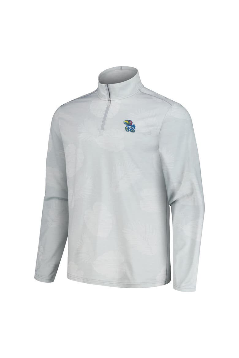 Men's Tommy Bahama Gray Kansas Jayhawks Delray Frond IslandZone Half-Zip Jacket, Alternate, color, Gray