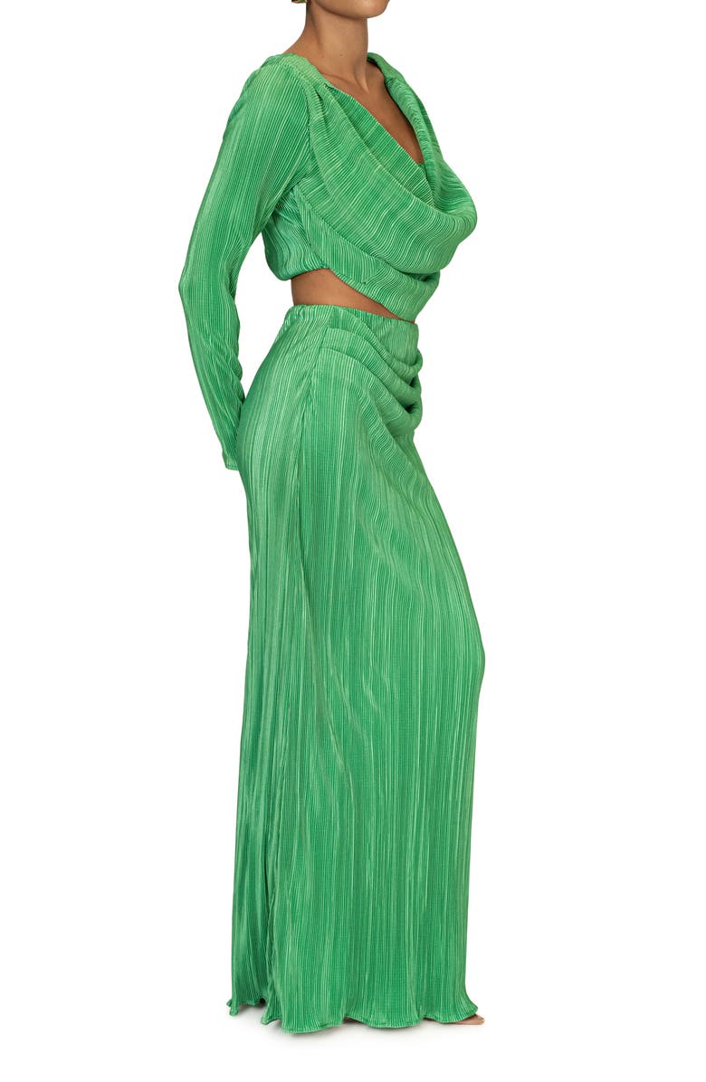 JLUXLABEL Haidyn Plissé Long Sleeve Crop Top & Maxi Skirt Set, Alternate, color, 