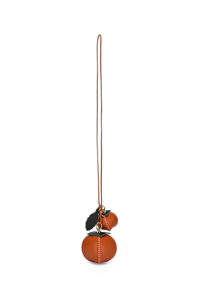 Persi Genuine Leather Botanical Fruit Charm, Alternate, color, Terra Cotta