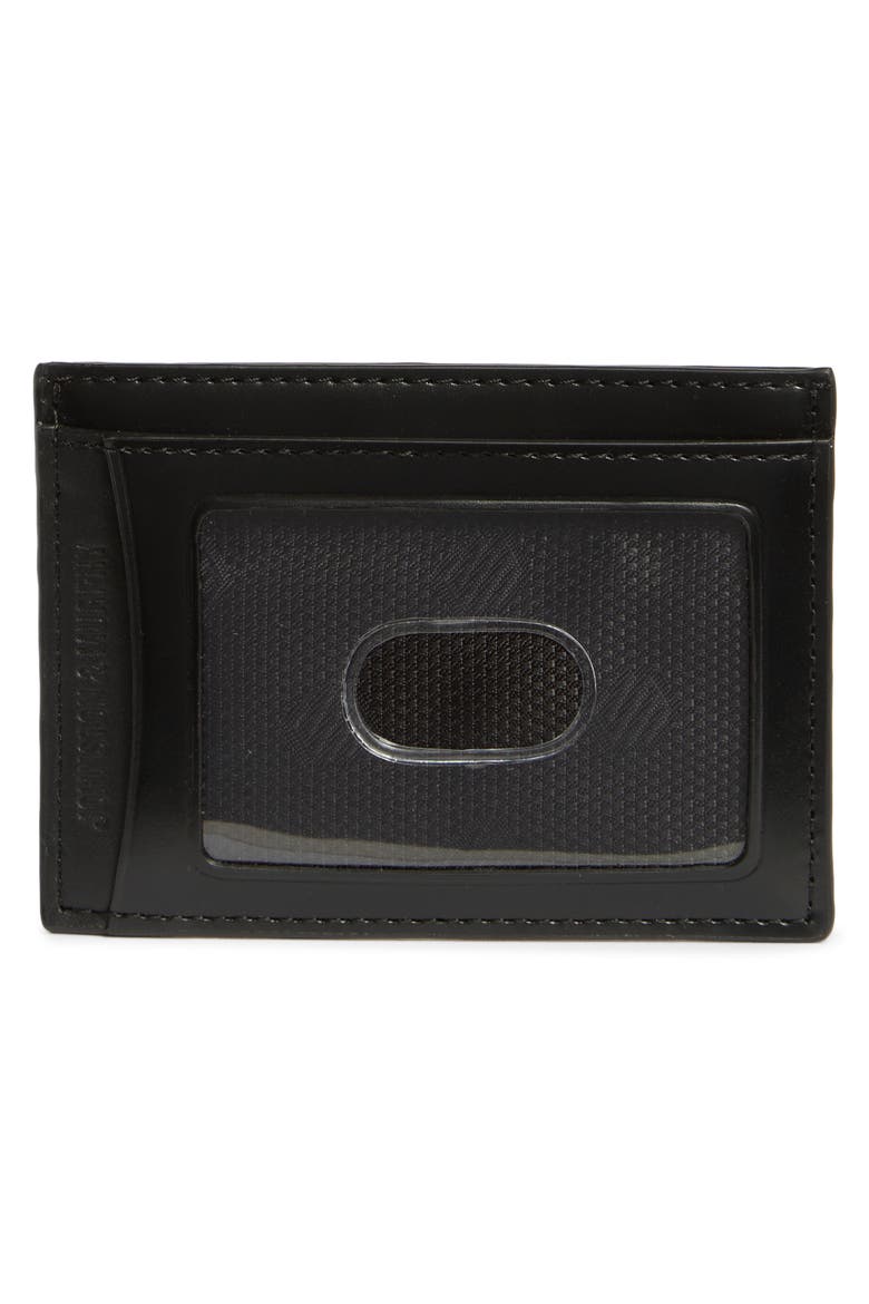 Brushoff Leather Card Wallet, Alternate, color, BLACK