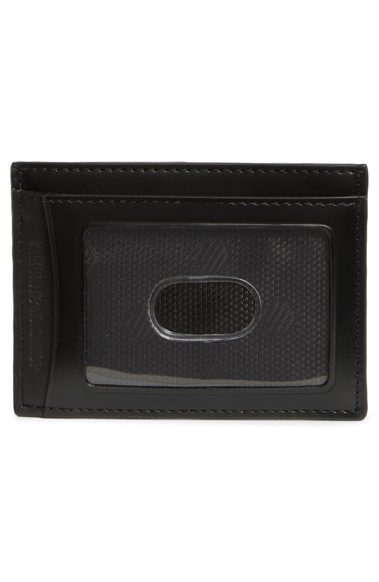 Johnston & Murphy Brushoff Leather Card Wallet, Alternate, color, Black