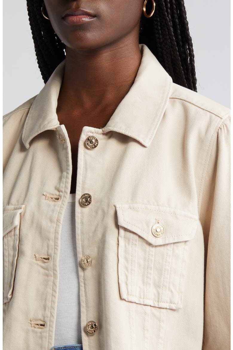 Pacey Raw Hem Crop Twill Jacket, Alternate, color, SOFT BEIGE