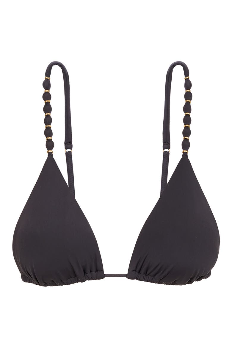 Paral Beaded Triangle Bikini Top, Alternate, color, GREY