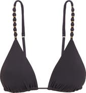 ViX Paula Hermanny Paral Beaded Triangle Bikini Top