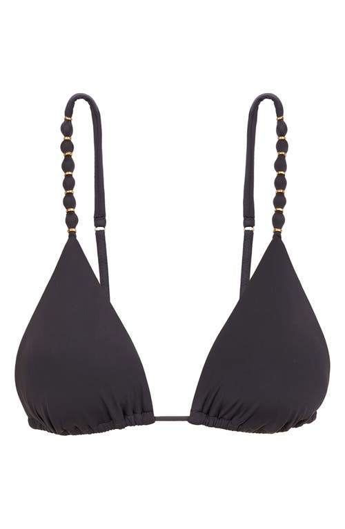 Vix Paula Hermanny Paral Beaded Triangle Bikini Top In Brown