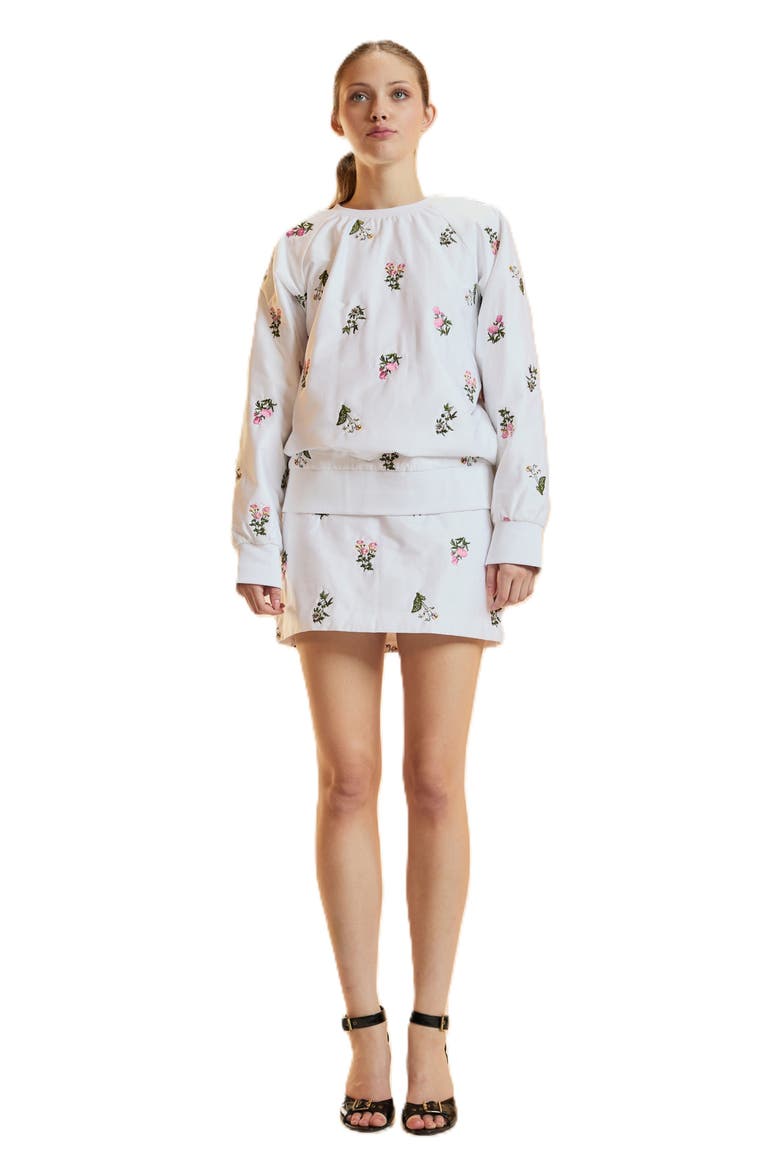 Embroidered Mini Skirt, Alternate, color, White