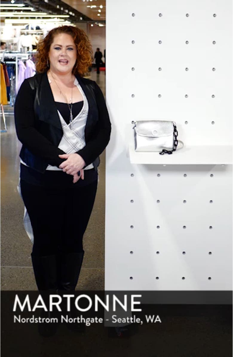 Metallic Faux Leather Crossbody Bag, sales video thumbnail