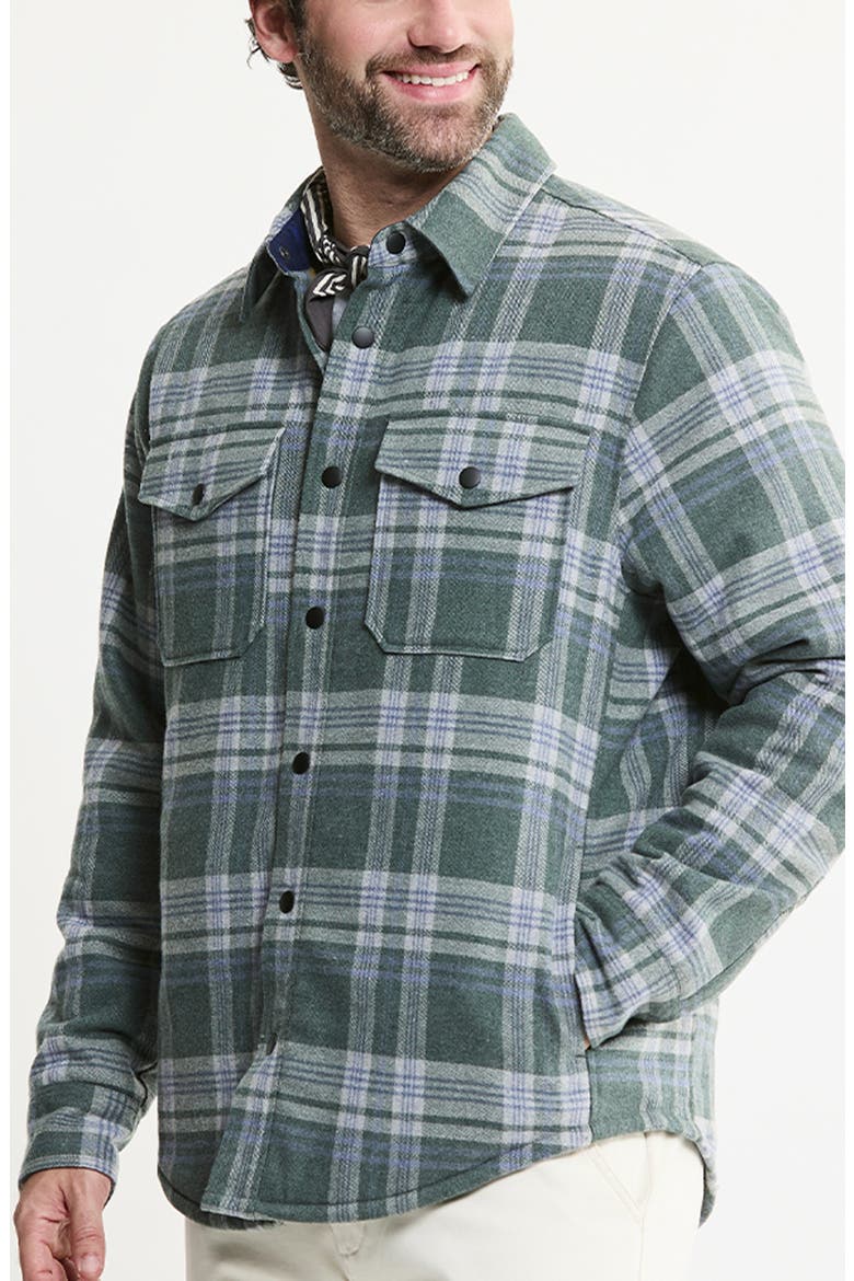Quilted Lined Lyocell Blend Flannel Shirt Jacket, Main, color, GREEN