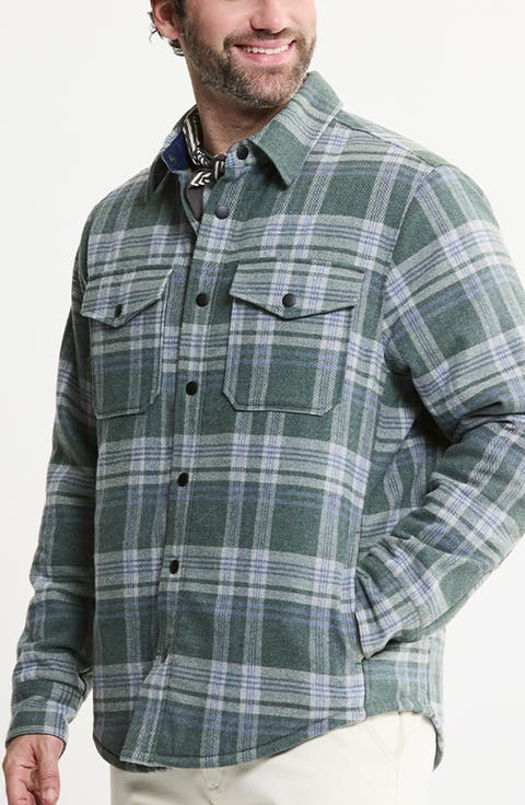 Quilted Lined Lyocell Blend Flannel Shirt Jacket
