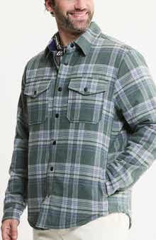 Quilted Lined Lyocell Blend Flannel Shirt Jacket