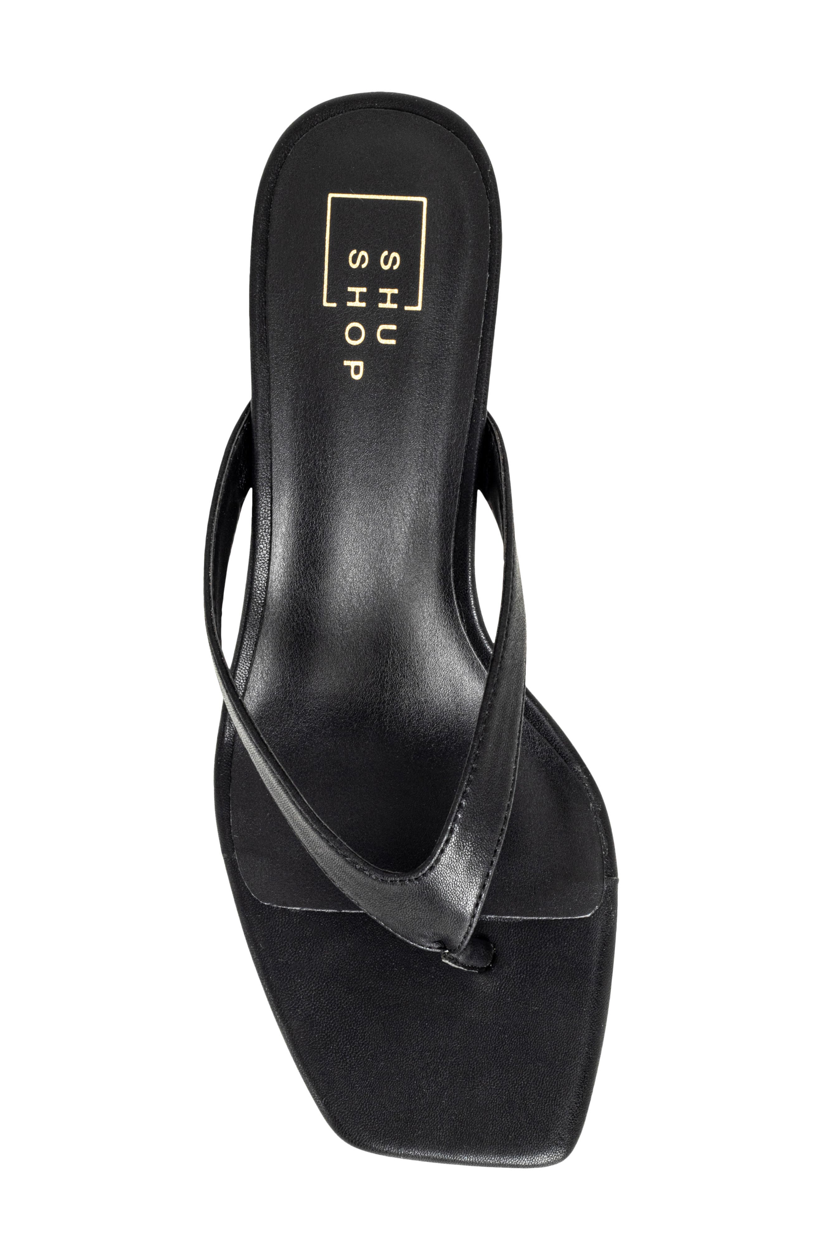 SHUSHOP Franny Kitten Heel Flip Flop, Alternate, color, Black