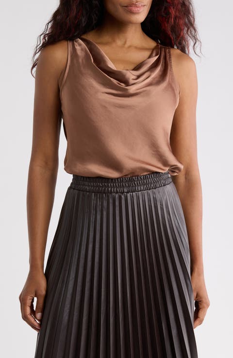Cowl Drape Satin Top