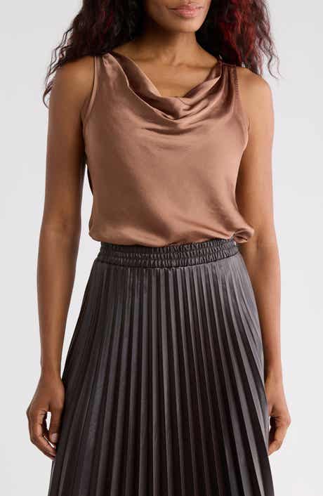 Cowl Drape Satin Top