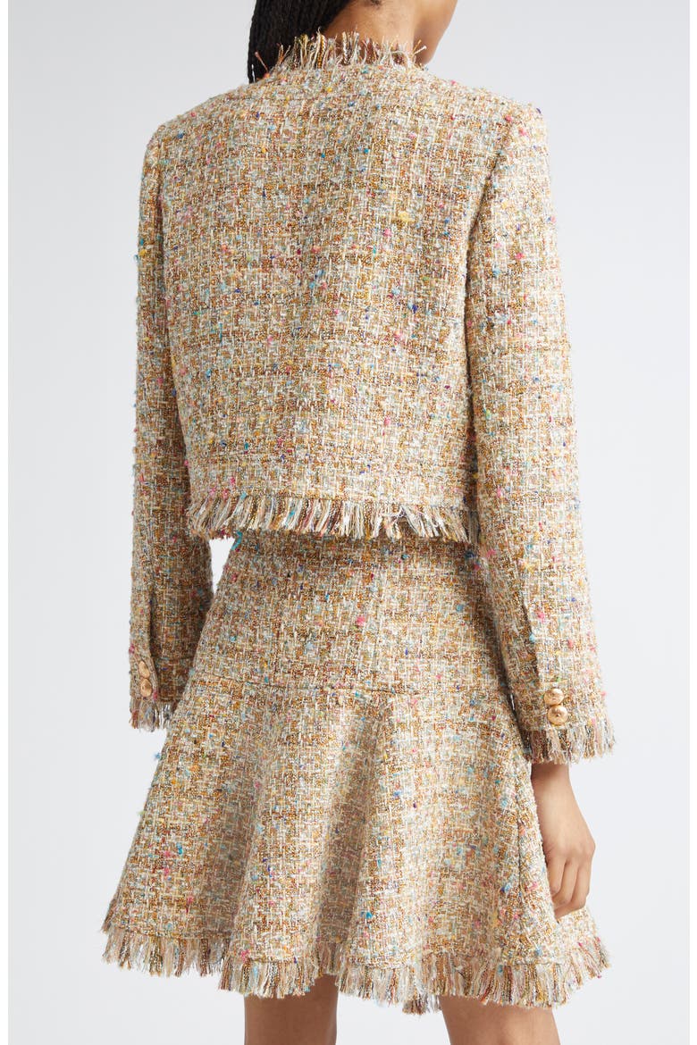 Adeline Clarise Metallic Tweed Jacket, Alternate, color, OCHRE