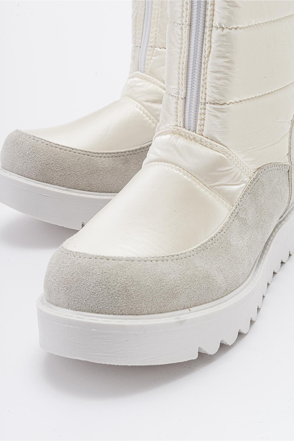 Vay Zip Snow Boot, Alternate, color, White Faux Leather