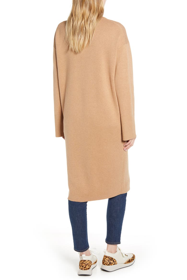 Ella Open Front Long Sweater Blazer, Alternate, color, HEATHER KHAKI