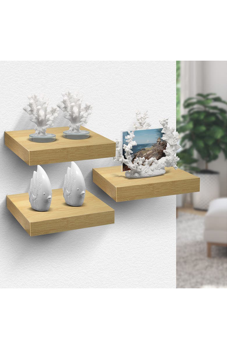 SORBUS Floating Shelves - Maple Wood - Set of 3, Alternate, color, Maple