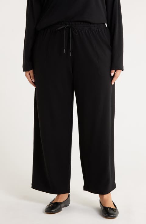 Wide Leg Ankle Sweatpants (Plus)