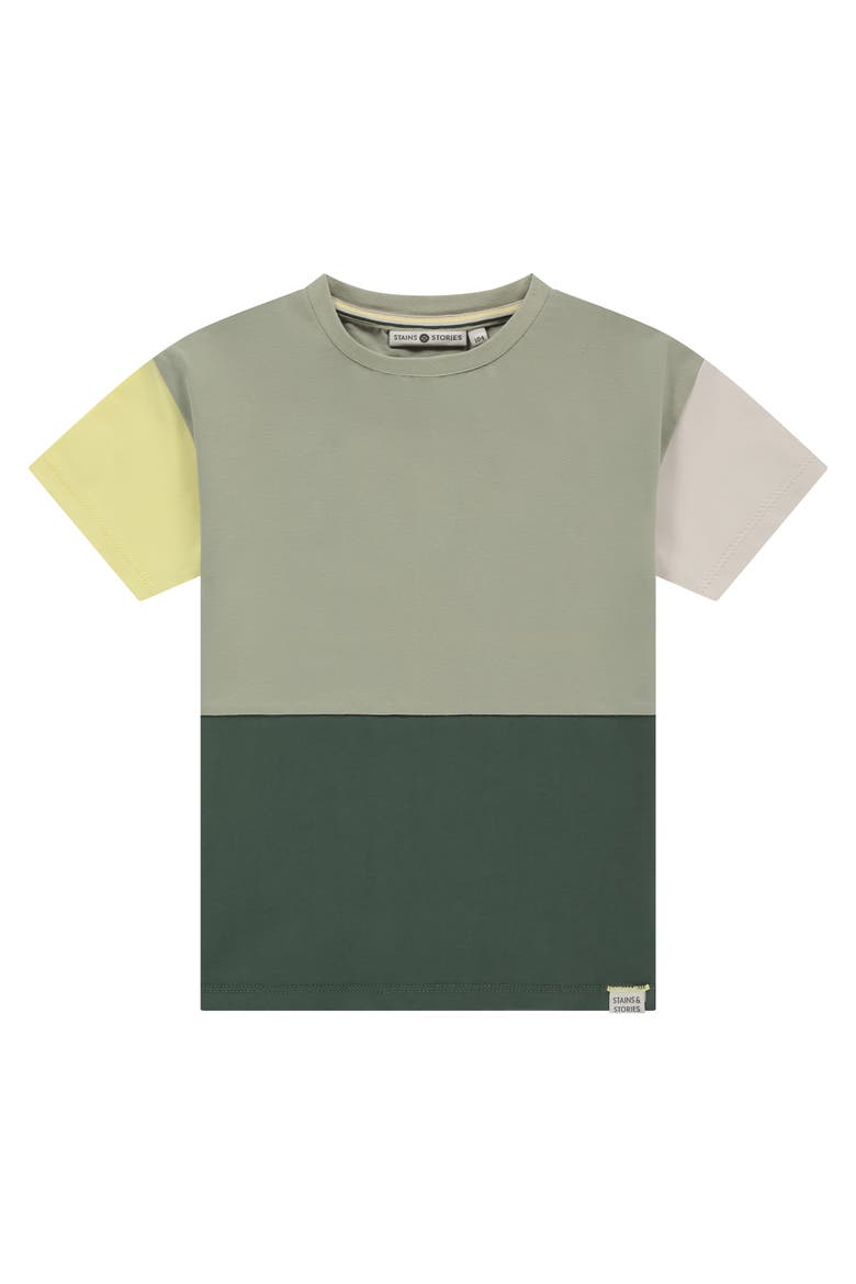 Colorblock Short Sleeve T-Shirt, Main, color, Pistachio