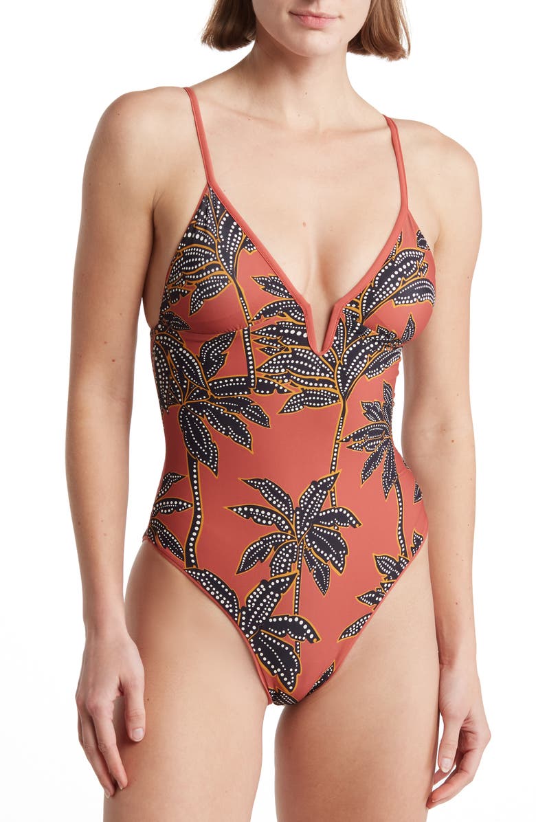 Maaji Phoenix Palm Parady Reversible V Wire One-Piece Swimsuit, Alternate, color, 