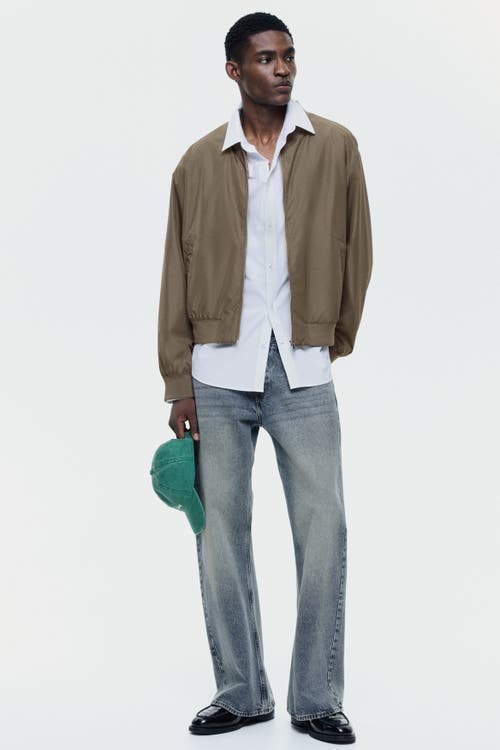 H&M Lightweight Bomber Jacket in Dark Beige at Nordstrom, Size Small