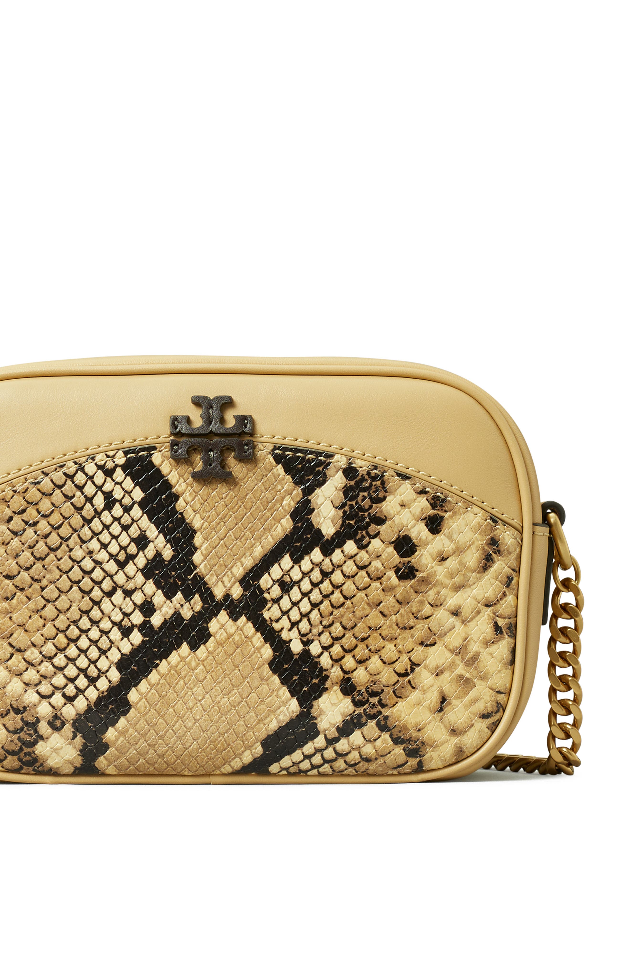 Tory Burch McGraw Snake Embossed Leather Camera Bag, Alternate, color, 