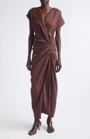 Proenza Schouler Bettina Stretch Organic Linen Blend Midi Dress
