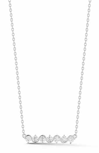 Cubic Zirconia Bar Pendant Necklace