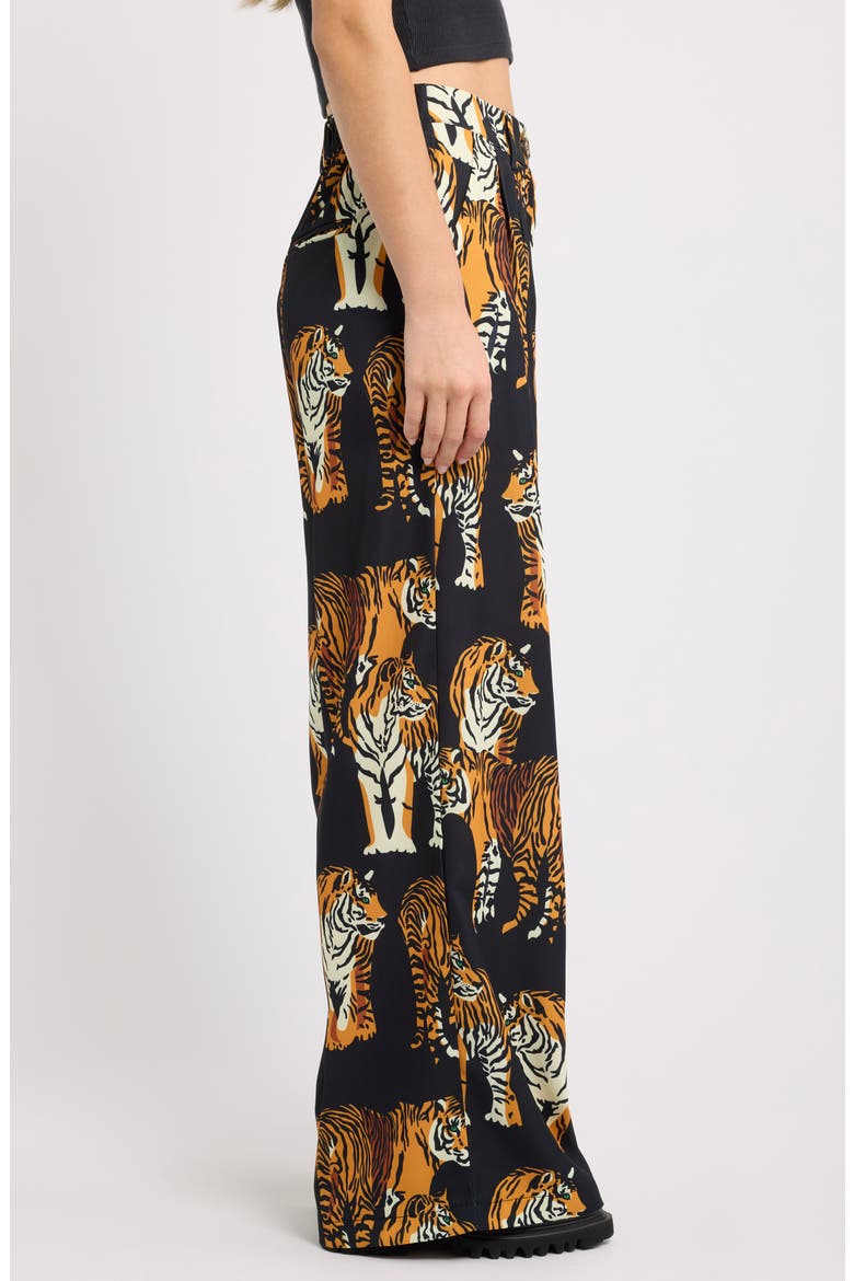 Never Taking These Off Tiger Tales Wide Leg Trousers, Alternate, color, BLACK TIGER TALES