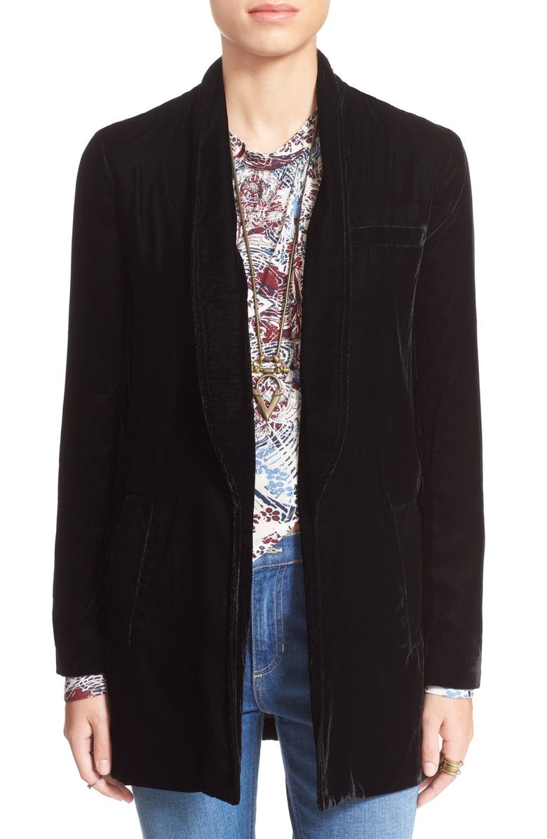 Free People Slouchy Velvet Blazer, Main, color,