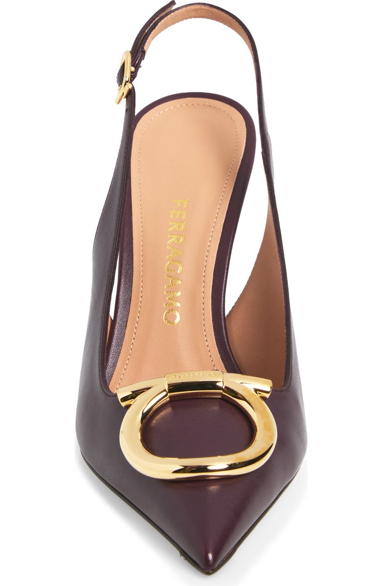 FERRAGAMO Sara Pointed Toe Slingback Pump, Alternate, color, Oxblood