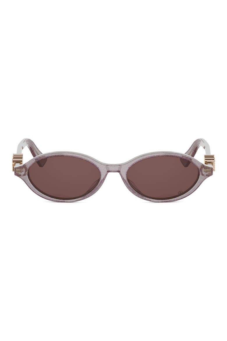 'DiorTreasure R1I 51mm Oval Sunglasses, Main, color, GREY/ OTHER / BROWN