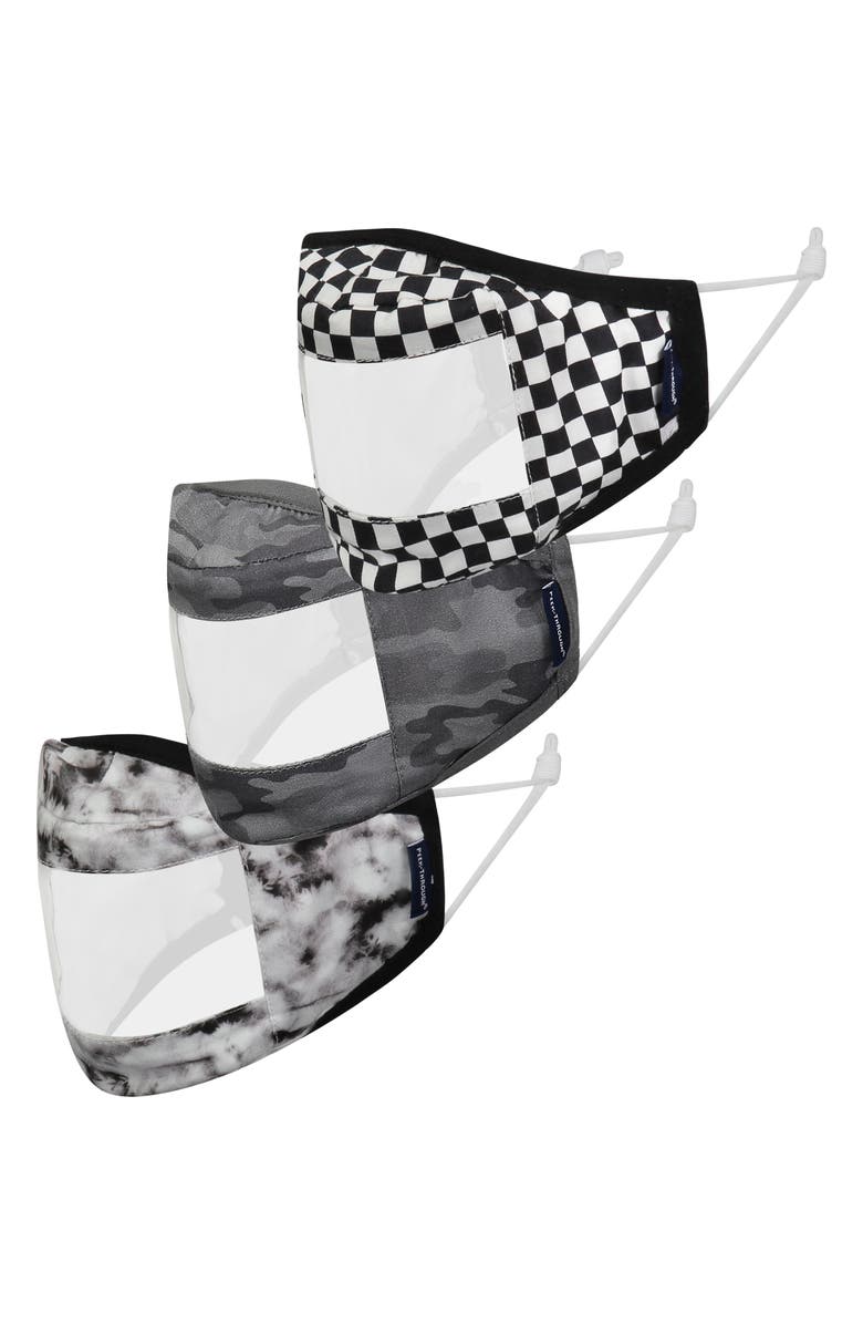 Andy & Evan Kids' 3-Pack Clear Front Masks, Main, color, 