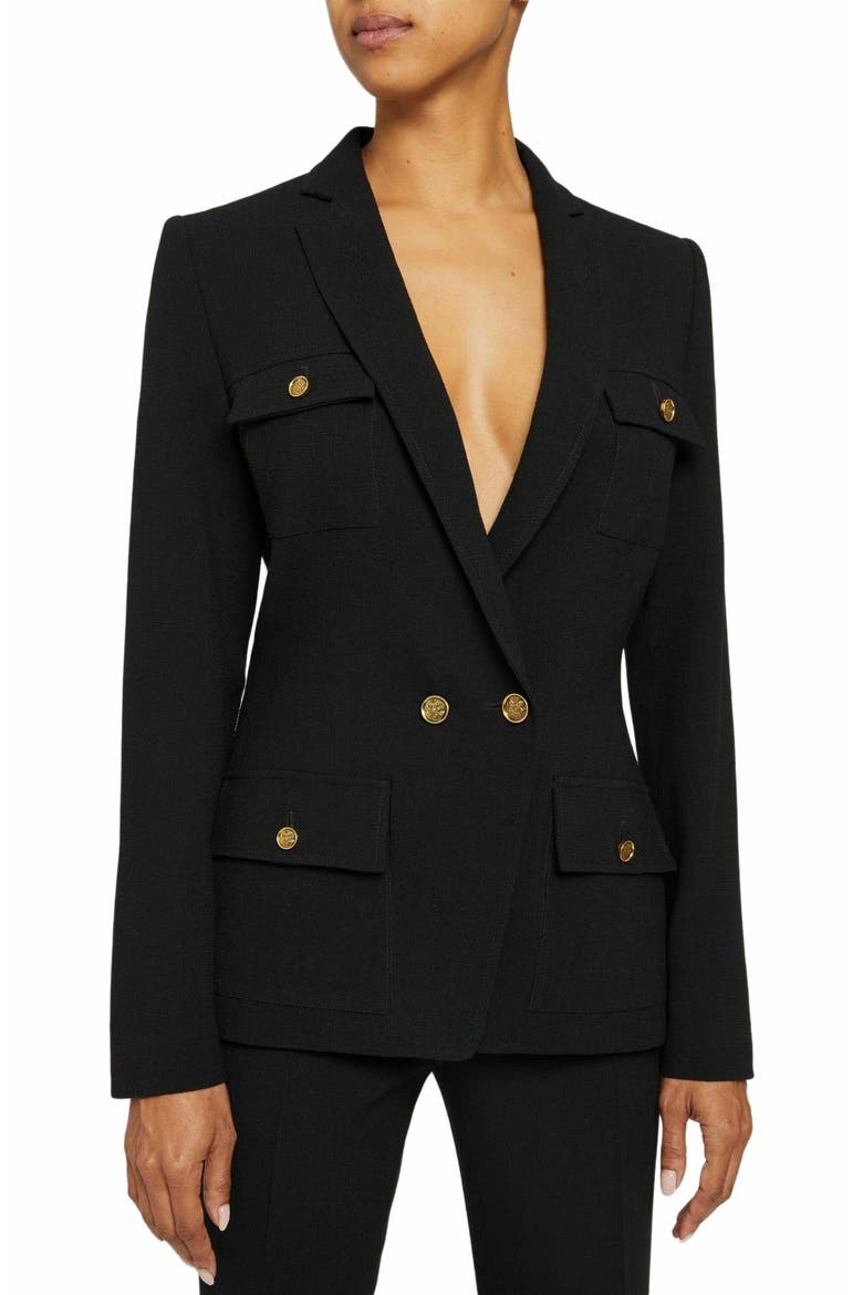 VERISA Jacket in Luxury Wool Crepe, Alternate, color, BLACK