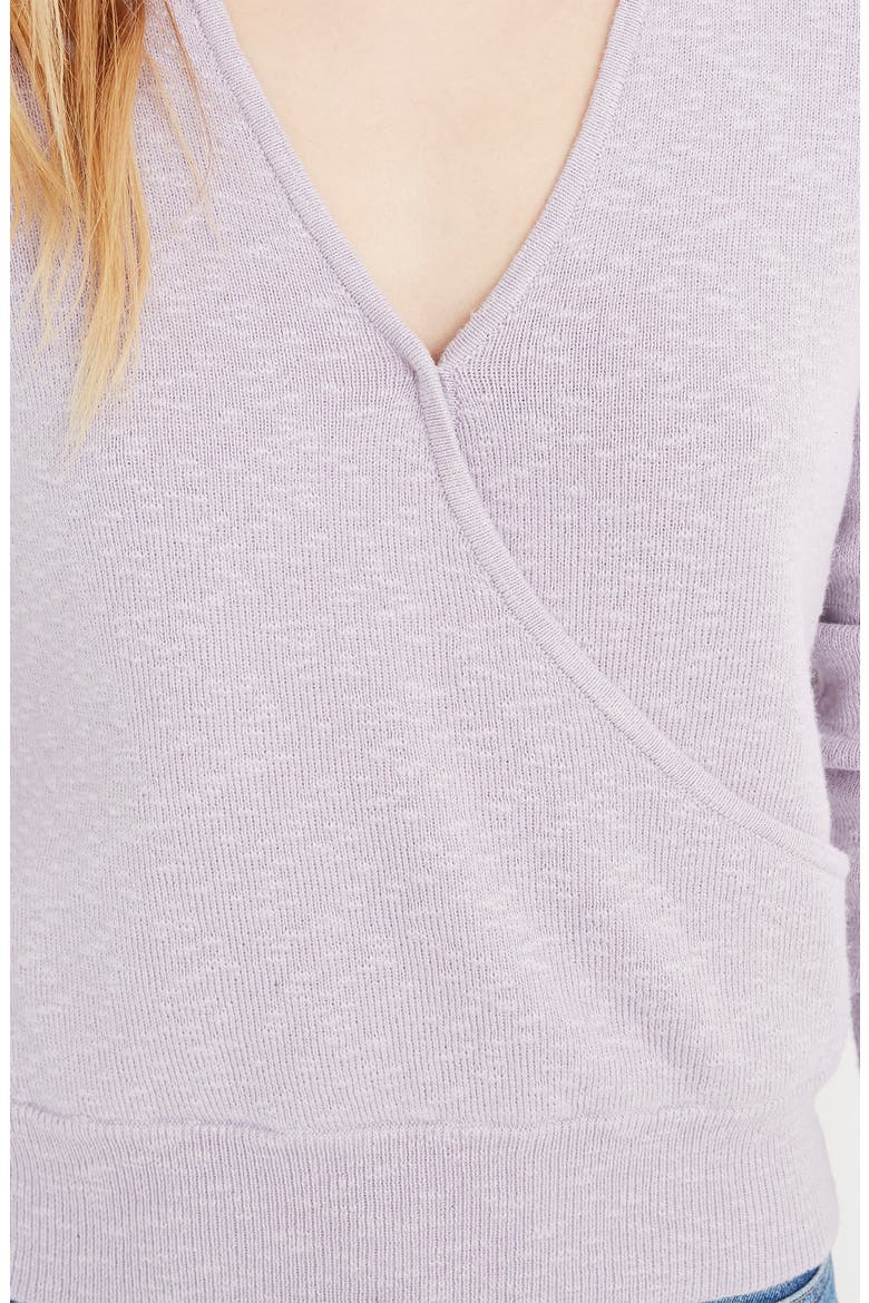 Wrap Front Pullover Sweater, Alternate, color, SUNDRENCHED LILAC