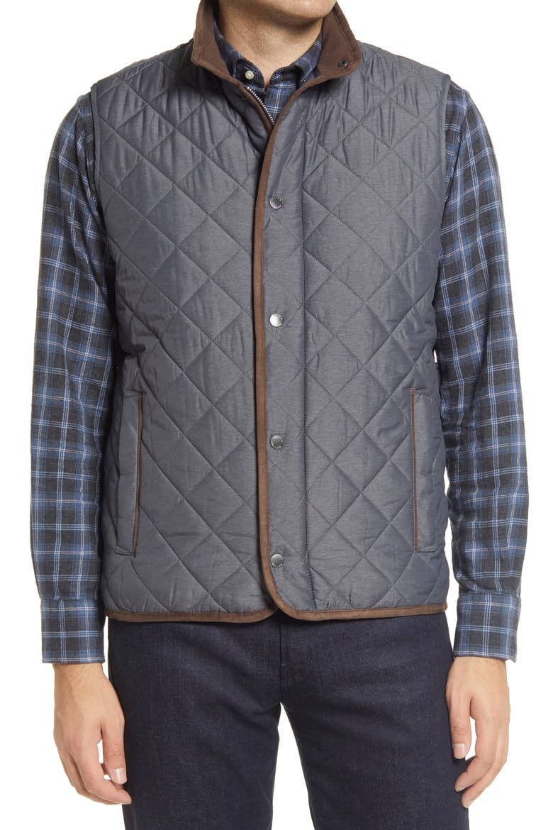 Essex Water Repellent Quilted Traveler Vest, Alternate, color, IRON
