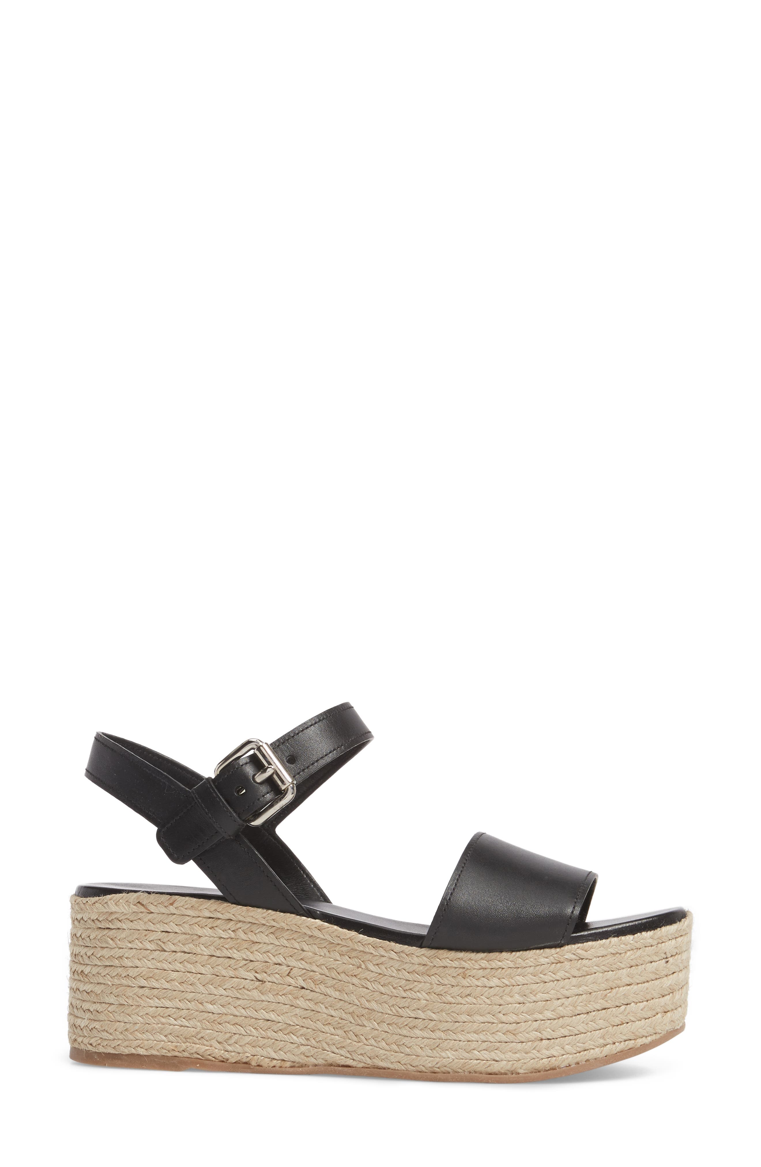Prada Platform Espadrille Sandal, Alternate, color, 